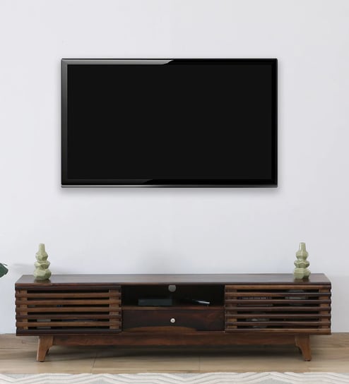 Rennes Sheesham Wood TV Console In Scratch Resistant Provincial Teak Finish For TV's Upto 65"
