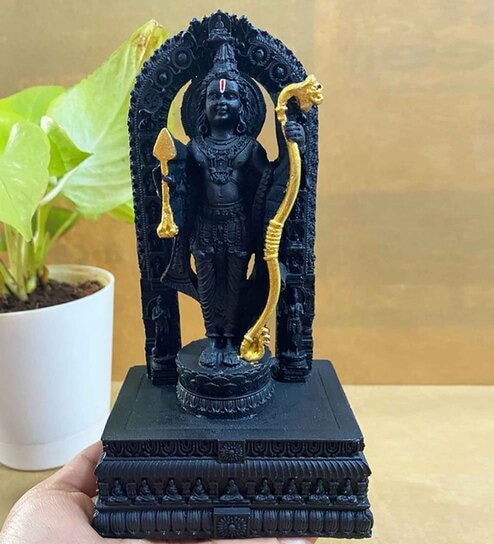 Resin Black Ayodhya Lord Rama Idol