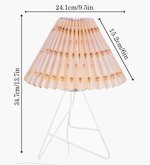 White Retro Down to the Wire Table Lamp with Fabric Shade