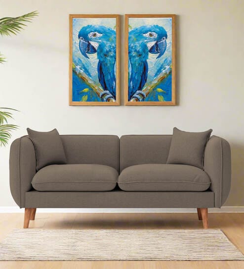 Reva Fabric 2 Seater Sofa in Hazel Beige Colour