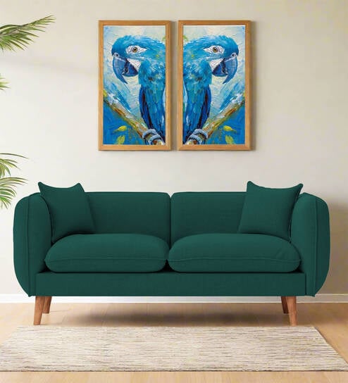 Reva Fabric 2 Seater Sofa in Sage Green Colour