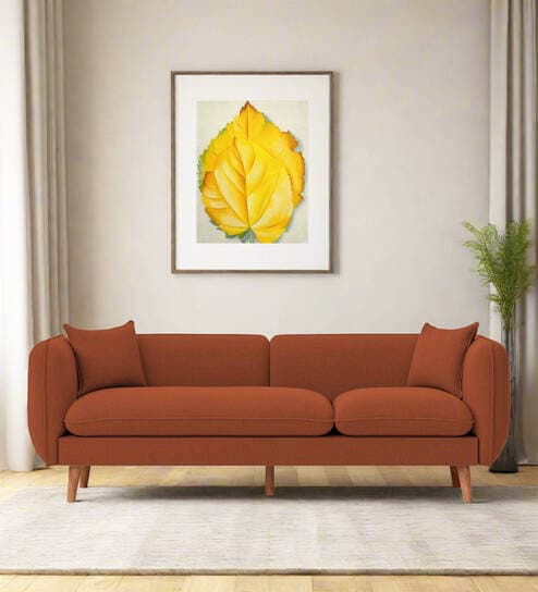 Reva Fabric 3 Seater Sofa in Royal Orange Colour