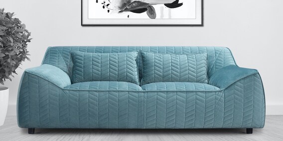 Buy Retreat 2 Seater Sofa In Teal Colour By Script Online Modern 2 Seater Sofas Sofas Furniture Pepperfry Product