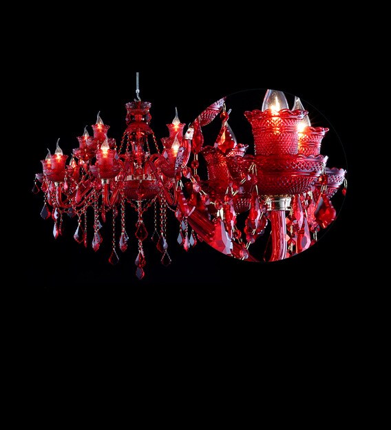 Buy Red Crystal Matilda Chandelier by Jainsons Emporio Online Crystal