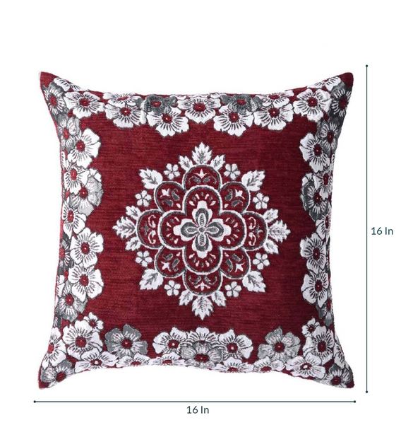 Buy Polyester Traditional Pattern 16x16 Inch Cushion Covers (Set Of 5