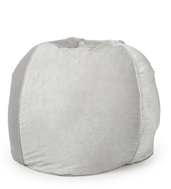 Buy XXXL Organic Velvet Bean Bag Cover in Light Grey Colour by Reme