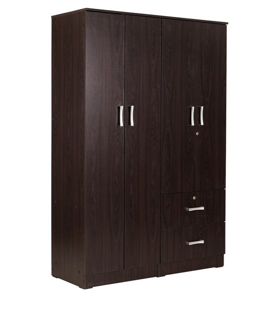 Buy Ren 4 Door Wardrobe with External Drawers in Wenge Finish by ...