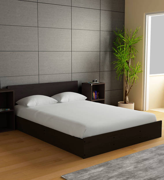 Buy Ren King Size Bed with Storage & Two Bedside Tables in Wenge Finish