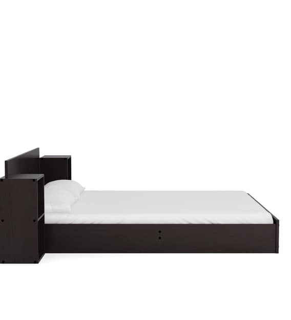 Buy Ren Queen Size Bed With Storage & Two Bedside Tables In Wenge ...