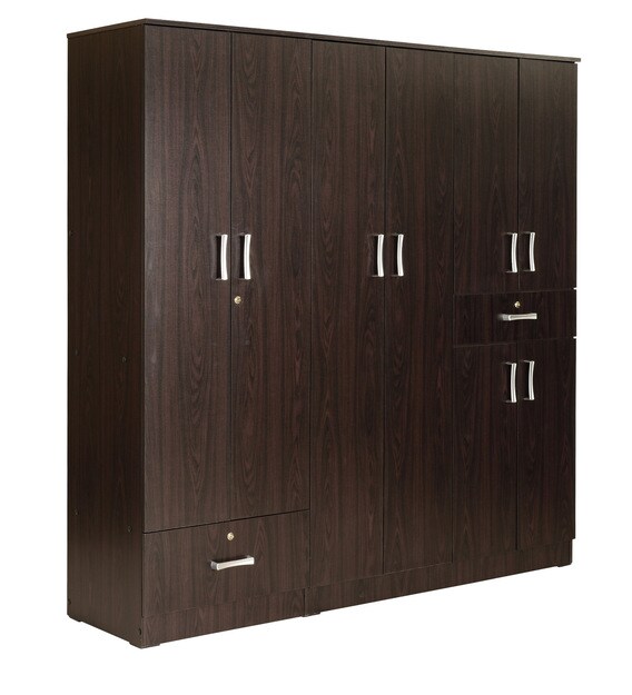 Buy Ren 6 Door Wardrobe with External Drawers in Wenge Finish by ...