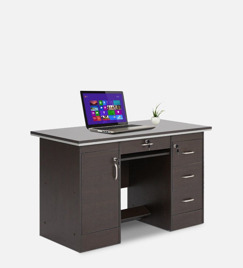 Buy Recardo Engineered Wood Office Table With 4 Drawer And 1 Shelf In