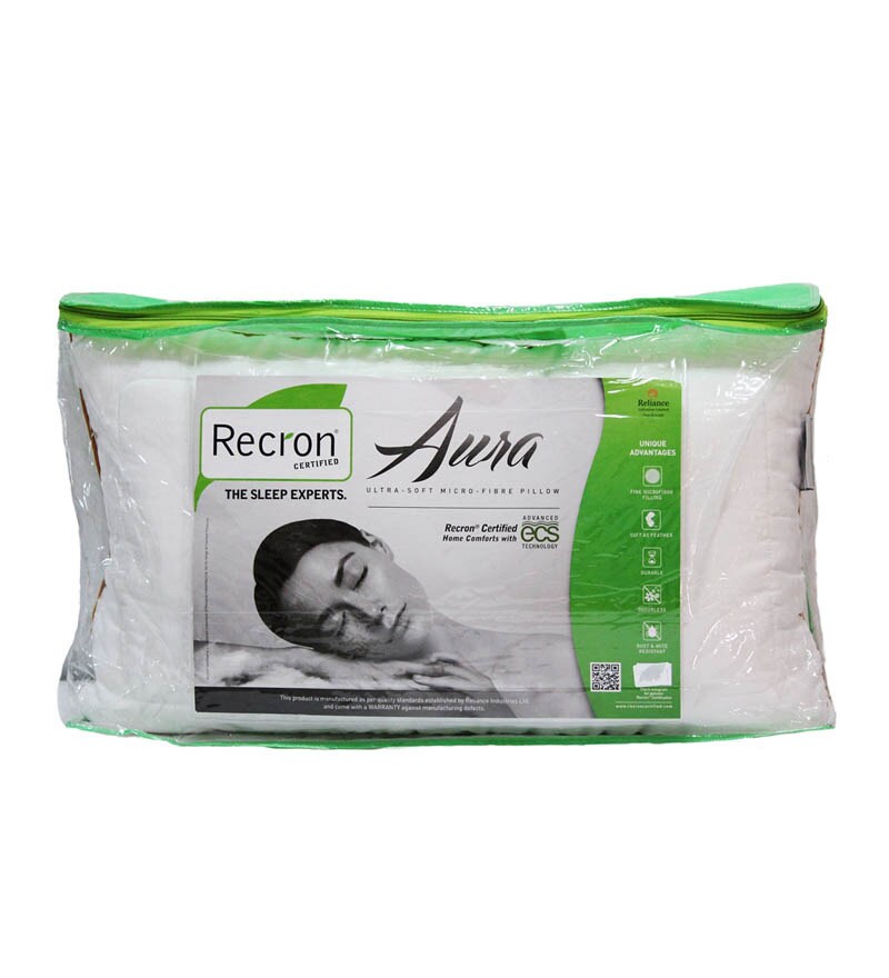 Buy Recron Certified Aura White Cotton Pillow Online Pillow Covers