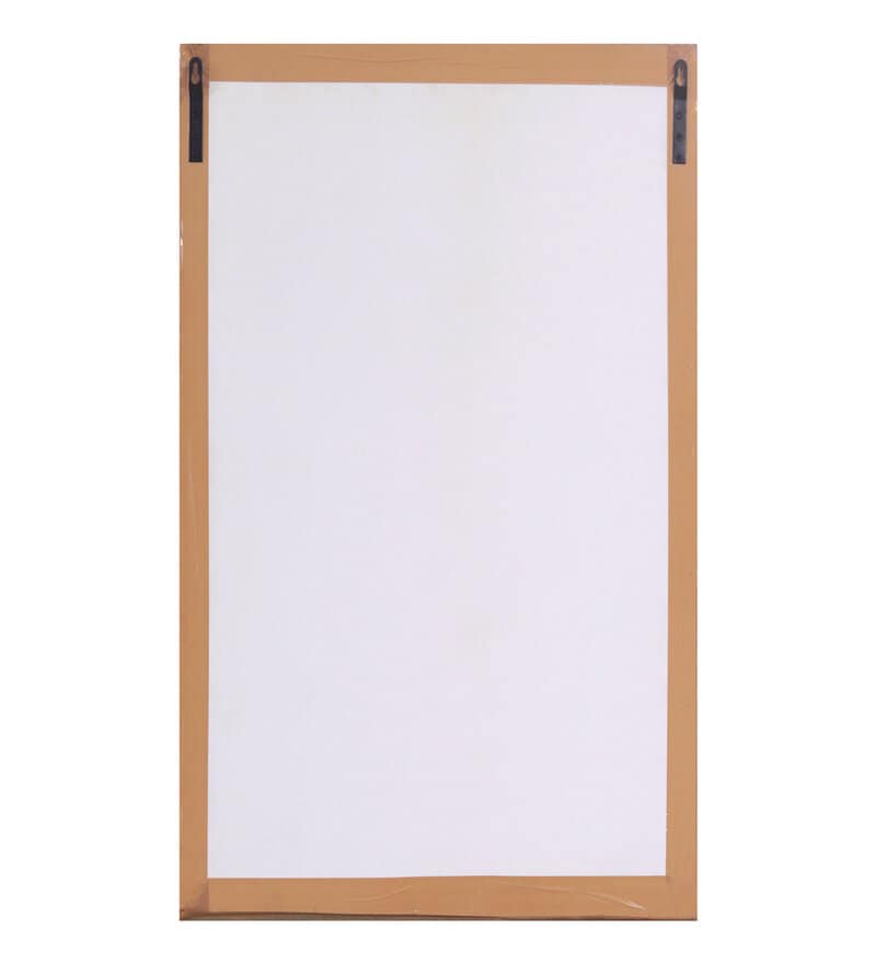 Buy Rectangle Long Framed Mirror in White (60x24) By K K Glass