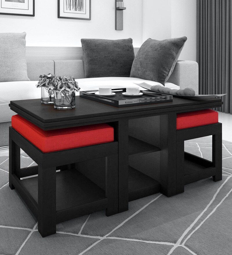 pepperfry coffee table with stools