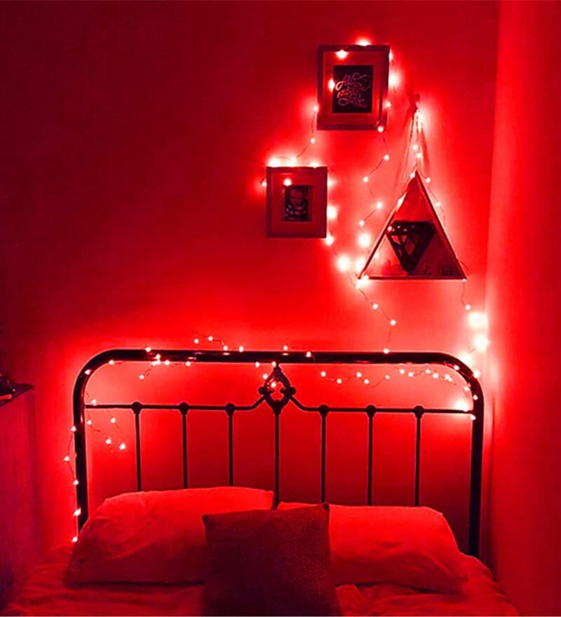 red led light bedroom