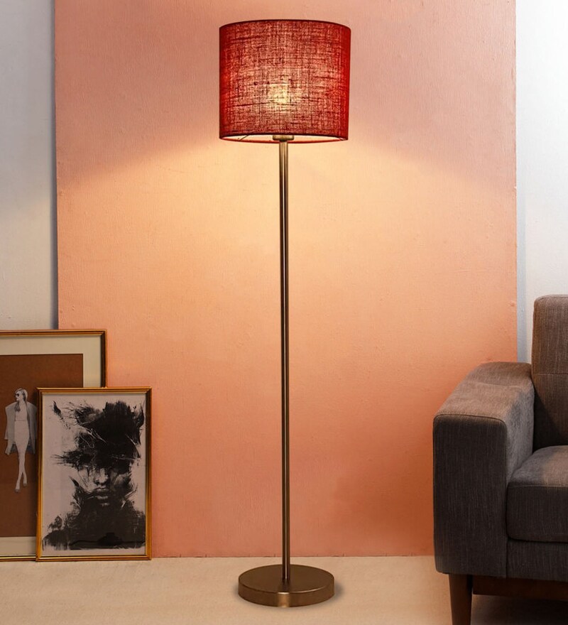 red torchiere floor lamp