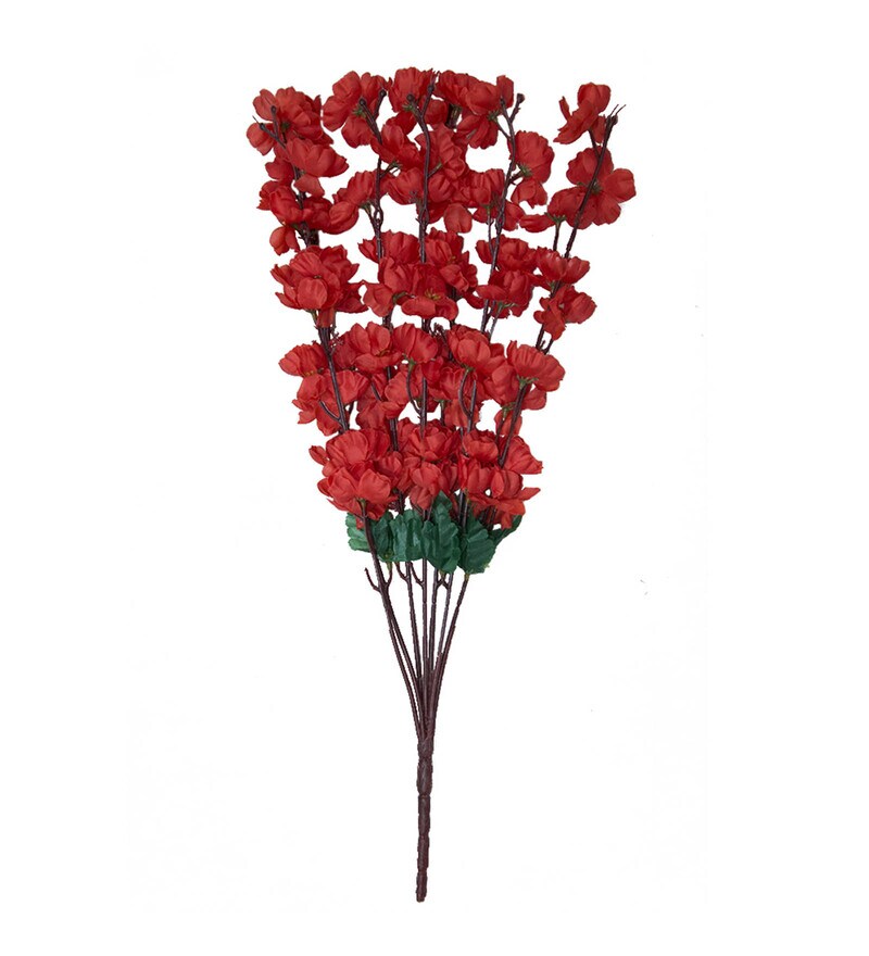 Buy Red Polyester Artificial Blossom Flower Bunch by PolliNation Online ...