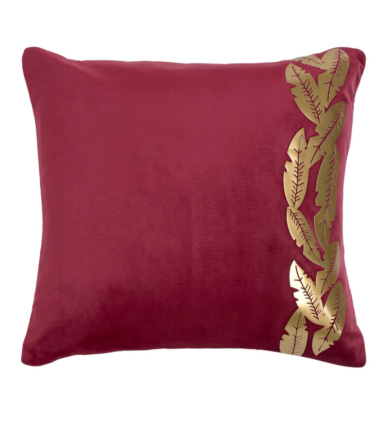 Buy Red Velvet Abstract 16x16 inches Cushion Covers (Pack of 5) by