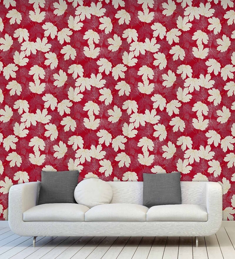 Buy Red Vinyl Natural Floral Wallpaper By Interior Xpression