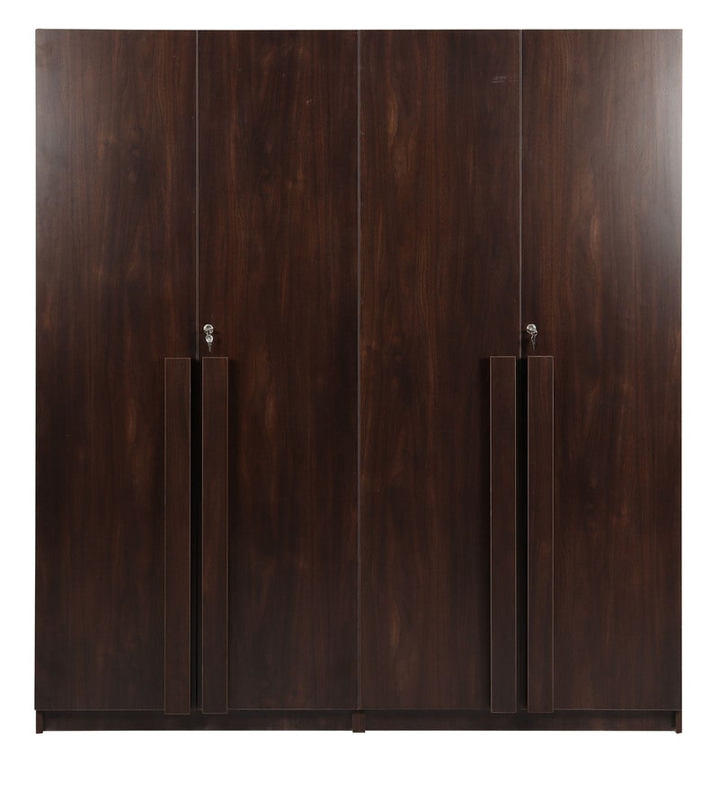 Buy Regal 4 Door Wardrobe with Drawer in Walnut Suede Finish by Trevi ...