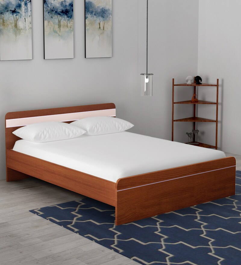 Buy Regal King Size Bed with Box Storage in Classic Planked Walnut