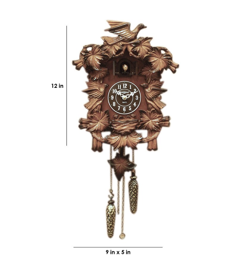 Buy Renaissance Korean Wood 9 x 5 x 12 Traditional Cuckoo Clock Online