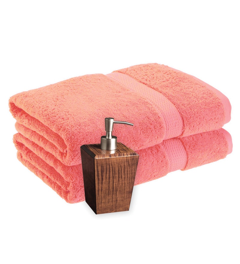 orange bath towel set