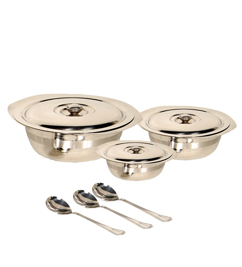 Buy RETRO Stainless Steel Donga Set 6 Pcs Online Serving Bowls