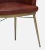 Reagan Leather Dining Chair In Brass Finish