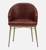 Reagan Leather Dining Chair In Brass Finish