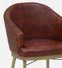 Reagan Leather Dining Chair In Brass Finish