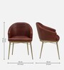 Reagan Leather Dining Chair In Brass Finish