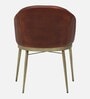 Reagan Leather Dining Chair In Brass Finish