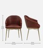 Reagan Leather Dining Chair In Brass Finish