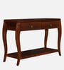 Reagan Solid Wood Console Table In Brown Finish