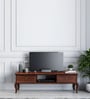 Reagan Solid Wood Tv Unit In Brown & Walnut Finish