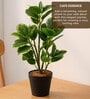 Green Realistic Artificial Leaves Plant with Black Pot