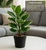 Green Realistic Artificial Leaves Plant with Black Pot