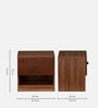 Rebecca Bed Side Table In Brown Finish