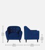 Rebecca Velvet 1 Seater Sofa in Blue Colour