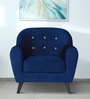 Rebecca Velvet 1 Seater Sofa in Blue Colour