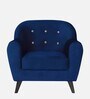Rebecca Velvet 1 Seater Sofa in Blue Colour