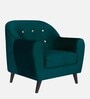 Rebecca Velvet 1 Seater Sofa in Green Colour