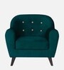 Rebecca Velvet 1 Seater Sofa in Green Colour