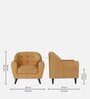 Rebecca Velvet 1 Seater Sofa in Mustard Colour