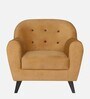 Rebecca Velvet 1 Seater Sofa in Mustard Colour