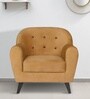 Rebecca Velvet 1 Seater Sofa in Mustard Colour