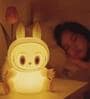 Rechargeable Soft Bunny Silicone Touch Night Lamp (White & Blue)