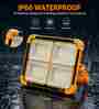 Rechargeable Solar LED Flood Light Yellow
