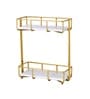 Gold Rectangle 2 Tier Marble Stand